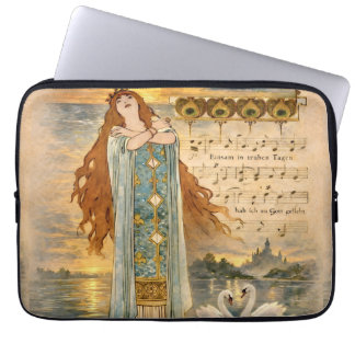 Housse Pour Ordinateur Portable Art Nouveau Elsa Lohengrin Poster with Swans 