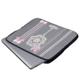 Housse Pour Ordinateur Portable Art numérique rose et gris (Devant bas)