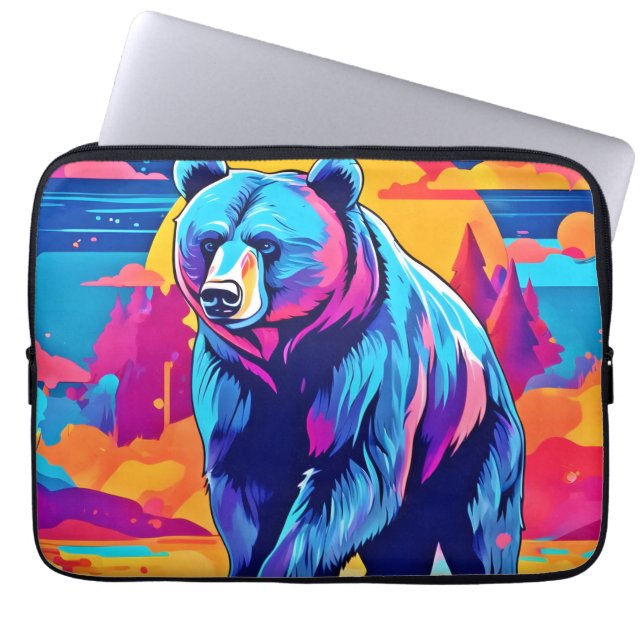 Housse Pour Ordinateur Portable Art Ours Vibrant (Devant)