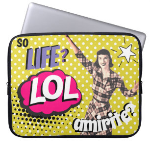 Housse Pour Ordinateur Portable Art Pop Comics Dame Rétro Drôle