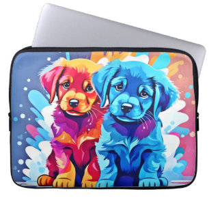 Housse Pour Ordinateur Portable Art Puppy Coloré