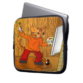 Housse Pour Ordinateur Portable Artiste Peintre Chat (devant gauche)