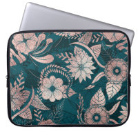 Artsy Moderne Rose Or Emerald Green Flowers