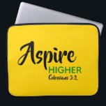 Housse Pour Ordinateur Portable ASPIRE HAUT Jaune Inspirationnel chrétien<br><div class="desc">Message inspirationnel - Aspire Supérieur - avec Scripture référence Colossiens 3:2 "Mettez votre esprit sur les choses au-dessus". Un message de motivation, simplement mais élégamment affiché. Le texte est entièrement personnalisable, de sorte que vous pouvez personnaliser avec votre message préféré et la référence de l'Écriture, ou vous pouvez laisser comme...</div>