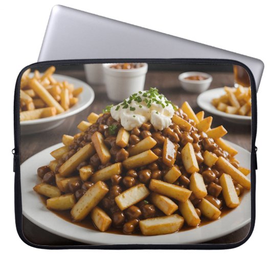 Housse Pour Ordinateur Portable Assiette de Poutine (Devant)