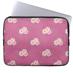 Housse Pour Ordinateur Portable Assiettes en papier floral aquarelle pour cadeau d