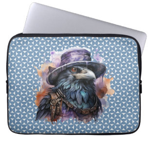 Housse Pour Ordinateur Portable Assistant Aquarelle Raven Bird
