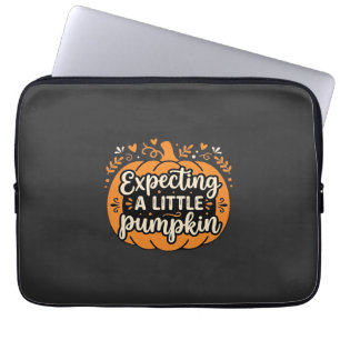 Housse Pour Ordinateur Portable Attendant un Petit Citrouille Halloween Grossesse