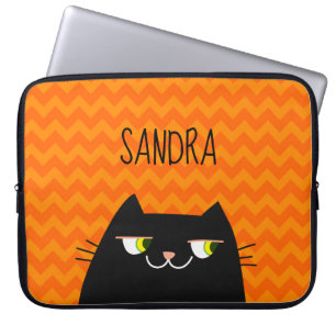 Housse pour ordinateur portable au nom de Chat Noi