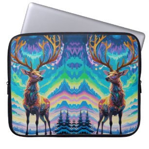 Housse Pour Ordinateur Portable Aurora Stag : La magie dans la nuit