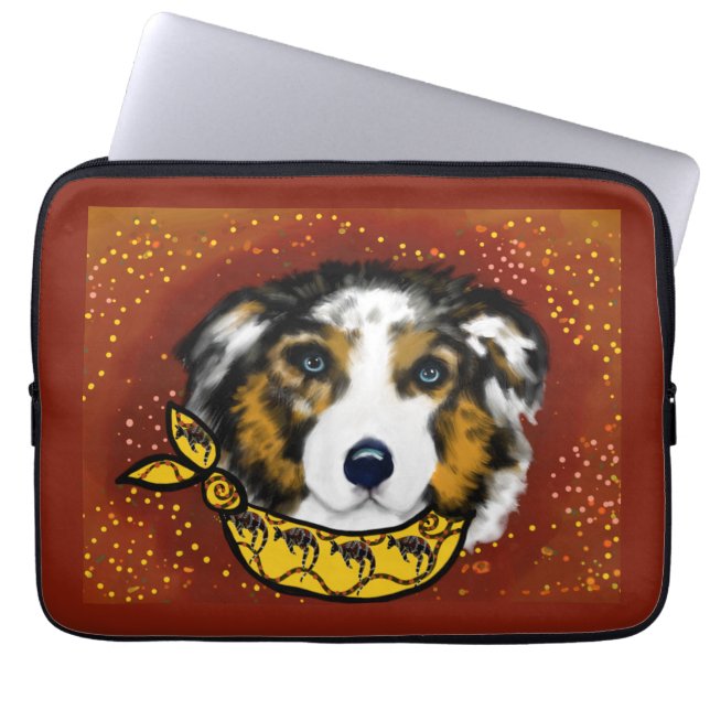 HOUSSE POUR ORDINATEUR PORTABLE AUSTRALIAN SHEPHERD (Devant)