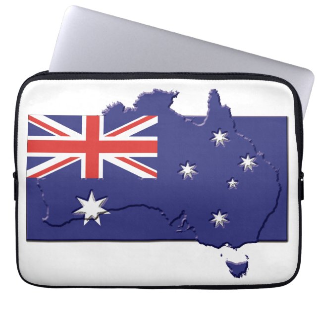Housse Pour Ordinateur Portable AUSTRALIE Drapeau Carte Ordinateur Patriotique (Devant)