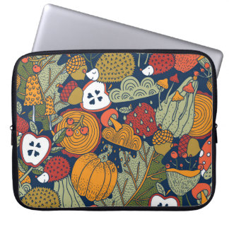 Housse Pour Ordinateur Portable Automne, pois, vintage, motif sans soudure.
