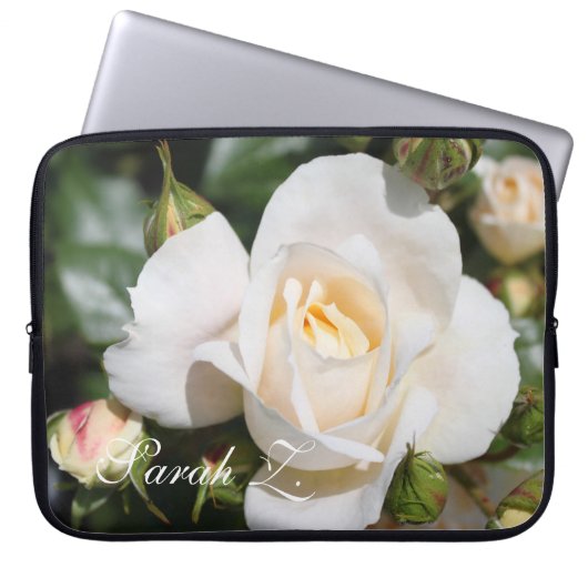 Housse pour ordinateur portable aux fleurs de rose (Devant)