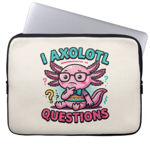 Housse Pour Ordinateur Portable Axolotl nerd mignon Je Axolotl Questions Points d'