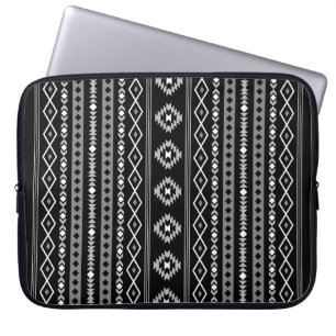 Housse Pour Ordinateur Portable Aztec blanc gris noir Motifs mélangés V Motif