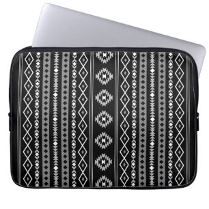 Housse Pour Ordinateur Portable Aztec blanc gris noir Motifs mélangés V Motif