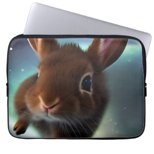 Housse Pour Ordinateur Portable Baby Rabbit Running In Space 