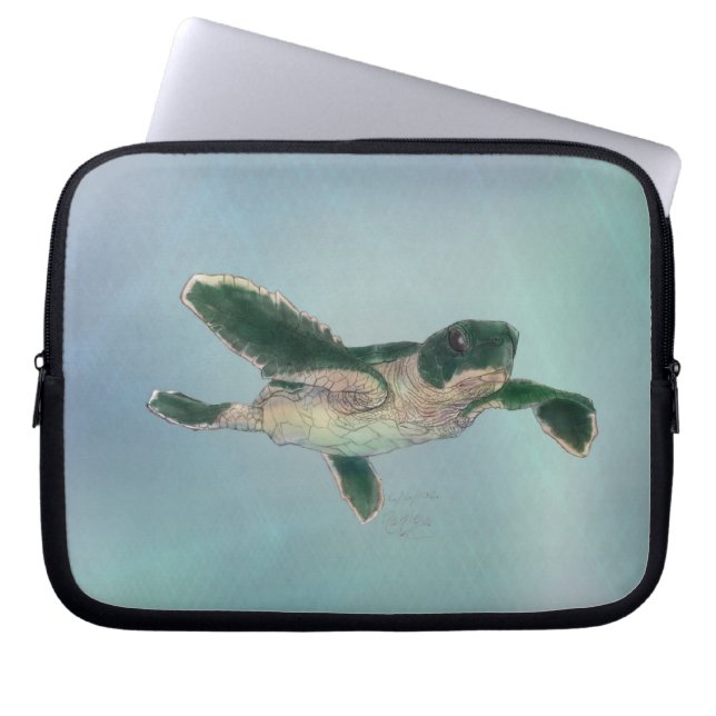 Housse Pour Ordinateur Portable Baby sea Turtle (Devant)