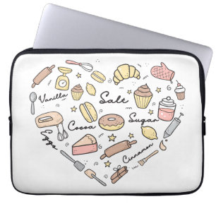 Housse Pour Ordinateur Portable Baker Heart Funny Boulangerie Cuisine pâtisserie C