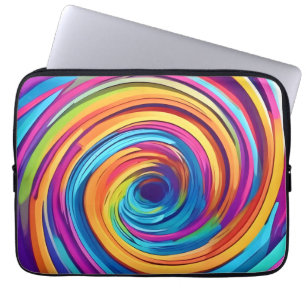Housse Pour Ordinateur Portable Balayage psychédélique des teintes arc-en-ciel