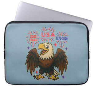 Housse Pour Ordinateur Portable Bald Eagle avec Fireworks - USA 250 ans 1776-2026