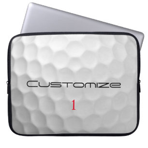 Housse Pour Ordinateur Portable Balle de golf blanche texturée avec nom et numéro 