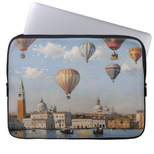 Housse Pour Ordinateur Portable Ballons d'air au-dessus de la peinture à l'huile d