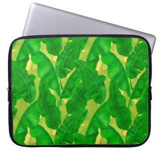 Housse Pour Ordinateur Portable Banana leaves watercolor pattern
