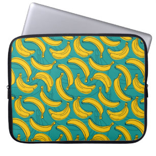 Housse Pour Ordinateur Portable banane jaune avec contour noir sans couture motif
