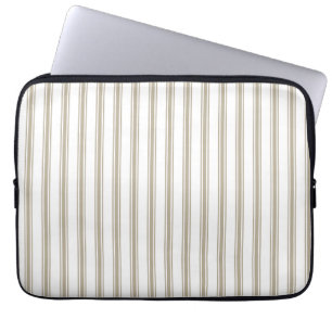 Housse Pour Ordinateur Portable Bande de cueillette beige et blanche