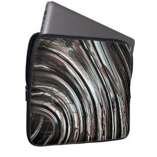 Housse Pour Ordinateur Portable Bandes argentées très rustiques ou coutures circul