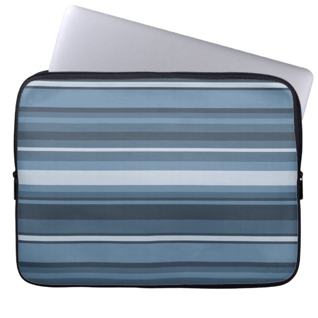 Housse Pour Ordinateur Portable Bandes bleu gris (Devant)