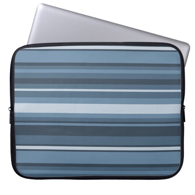 Housse Pour Ordinateur Portable Bandes bleu gris (Devant)