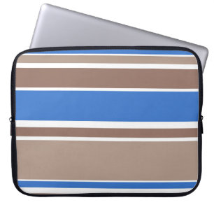 Housse Pour Ordinateur Portable Bandes Brown et bleues