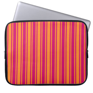 Housse Pour Ordinateur Portable Bandes de bonbons rose et orange