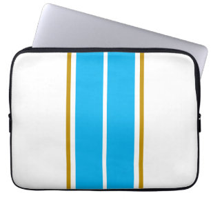 Housse Pour Ordinateur Portable Bandes de course blanches et bleu ciel professionn
