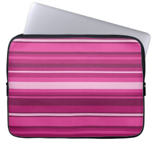 Housse Pour Ordinateur Portable Bandes de Fuschia