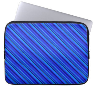 Housse Pour Ordinateur Portable Bandes diagonales bleues