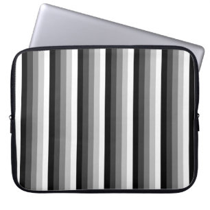 Housse Pour Ordinateur Portable Bandes d'ombre noir et blanc