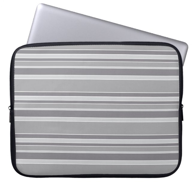 Housse Pour Ordinateur Portable Bandes grises (Devant)