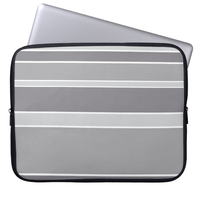 Housse Pour Ordinateur Portable Bandes grises (Devant)
