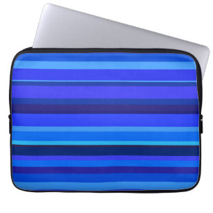 Housse Pour Ordinateur Portable Bandes horizontales bleues