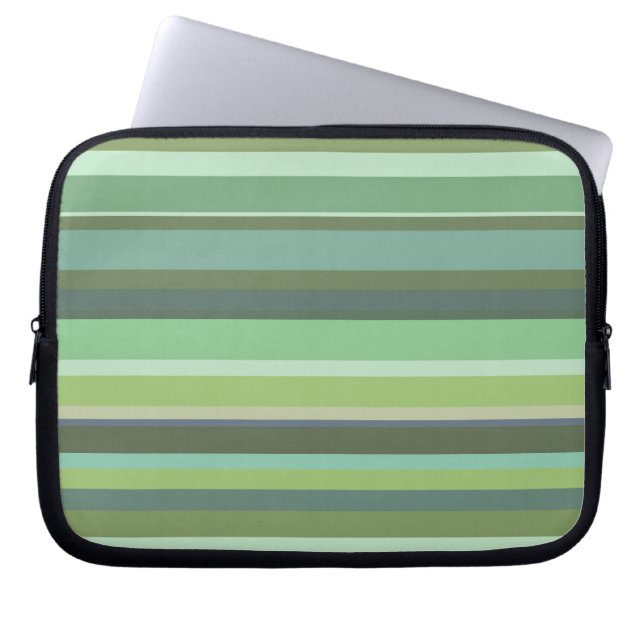 Housse Pour Ordinateur Portable Bandes horizontales vert olive (Devant)