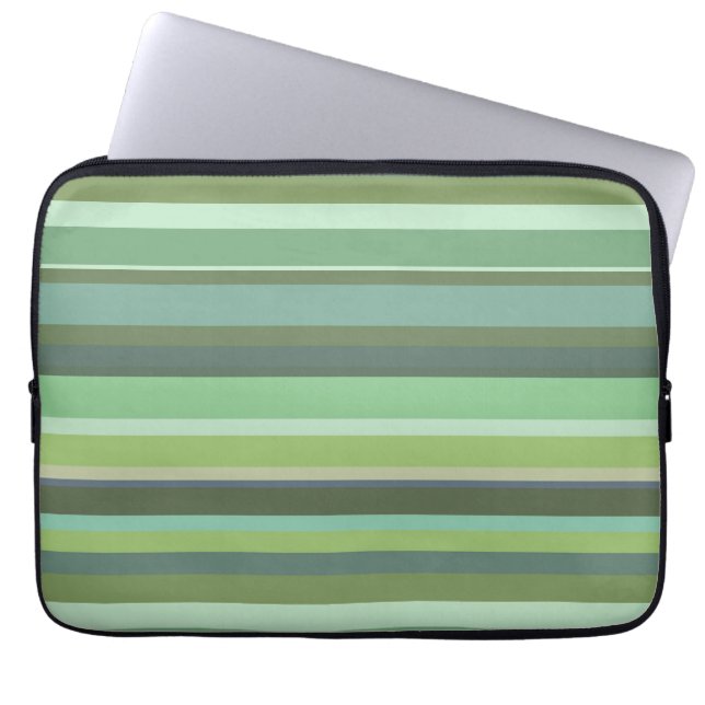 Housse Pour Ordinateur Portable Bandes horizontales vert olive (Devant)