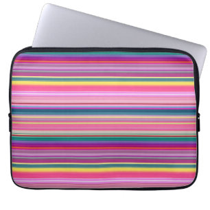 Housse Pour Ordinateur Portable Bandes multicolores rétro