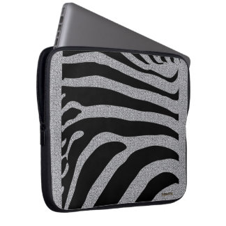 Housse Pour Ordinateur Portable Bandes noires et grises