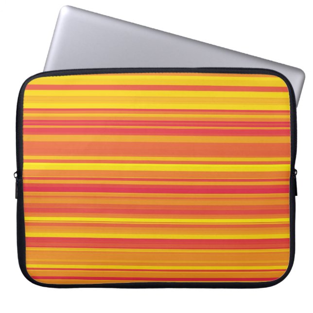 Housse Pour Ordinateur Portable Bandes Orange Rouge Jaune (Devant)