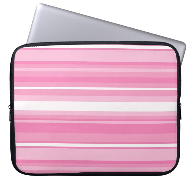 Housse Pour Ordinateur Portable Bandes roses (Devant)