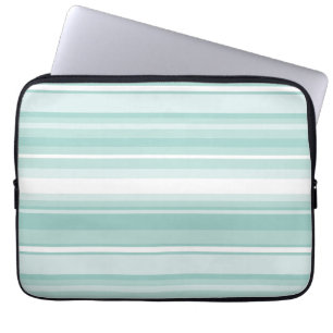 Housse Pour Ordinateur Portable Bandes vertes à la menthe